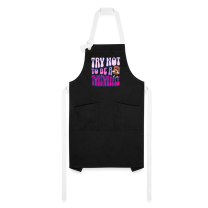 BENNETT PEACH "TRY NOT TO BE A TWATWAFFLE" Artisan Apron - black/white