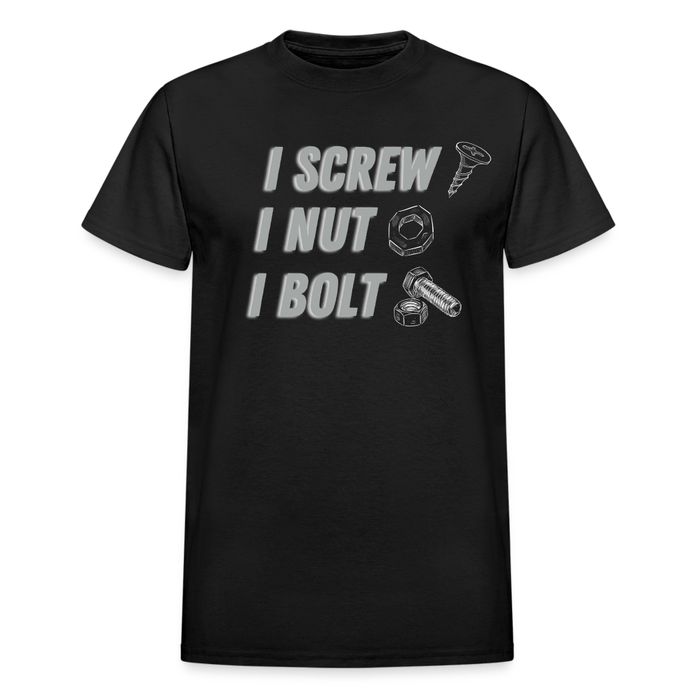 FUNNY SCREW NUT BOLT Gildan Ultra Cotton Adult T-Shirt - black