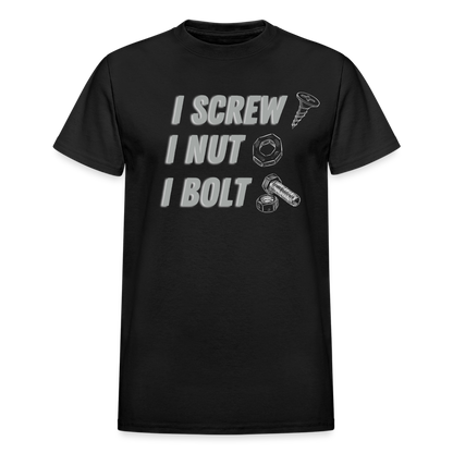 FUNNY SCREW NUT BOLT Gildan Ultra Cotton Adult T-Shirt - black