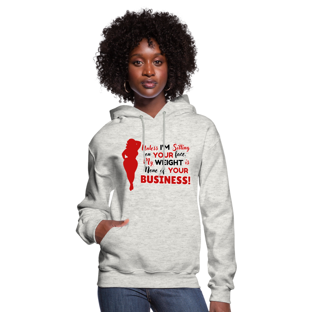 BENNETT PEACH SITTING ON YOUR FACE Women's Hoodie - heather oatmeal