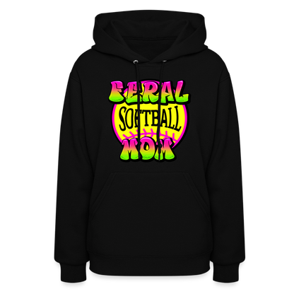 FERAL SOFTBALL MOM Women's Hoodie - black