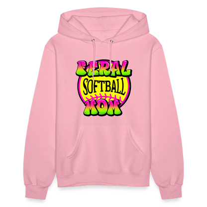 FERAL SOFTBALL MOM Women's Hoodie - classic pink