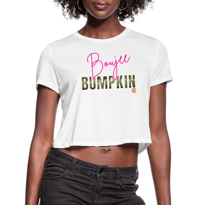 BENNETT PEACH BOUJEE BUMPKIN Women's Cropped T-Shirt - white
