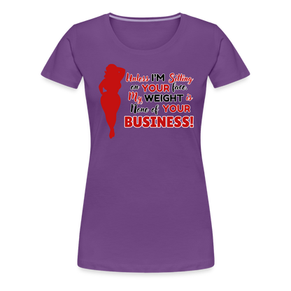 BENNETT PEACH "SITTING ON YOUR FACE"  Women’s Premium T-Shirt - purple
