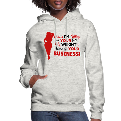BENNETT PEACH SITTING ON YOUR FACE Women's Hoodie - heather oatmeal