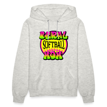 FERAL SOFTBALL MOM Women's Hoodie - heather oatmeal