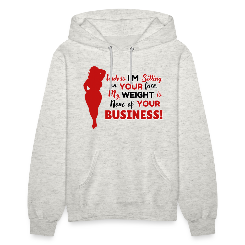 BENNETT PEACH SITTING ON YOUR FACE Women's Hoodie - heather oatmeal