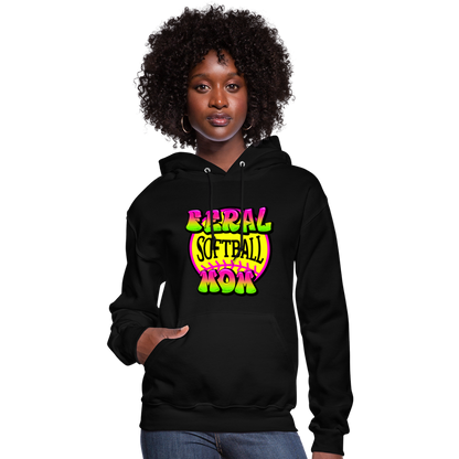 FERAL SOFTBALL MOM Women's Hoodie - black