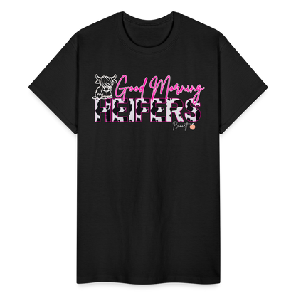 BENNETT PEACH "GOOD MORNING HEIFFERS" Women's Cropped T-Shirt Gildan Ultra Cotton Adult T-Shirt - black
