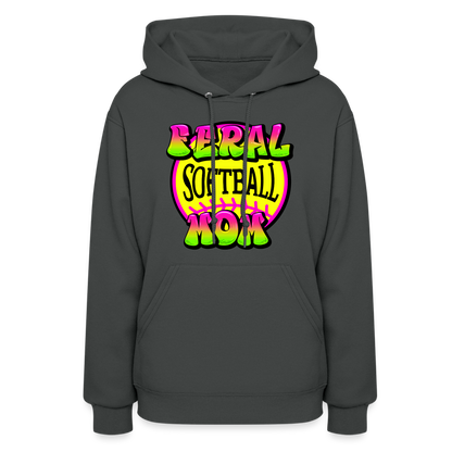 FERAL SOFTBALL MOM Women's Hoodie - asphalt