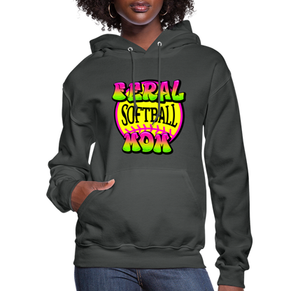 FERAL SOFTBALL MOM Women's Hoodie - asphalt