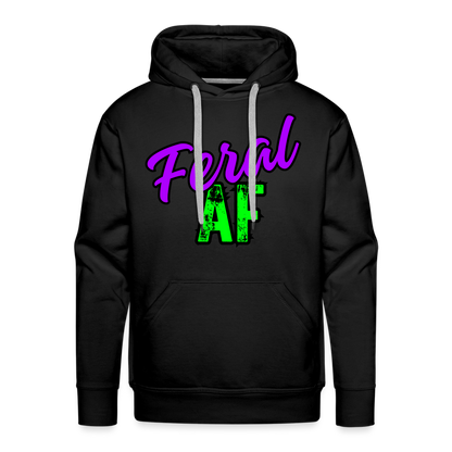 Feral AF Purple/Green Unisex Premium Hoodie - black