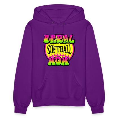 FERAL SOFTBALL MOM Women's Hoodie - purple
