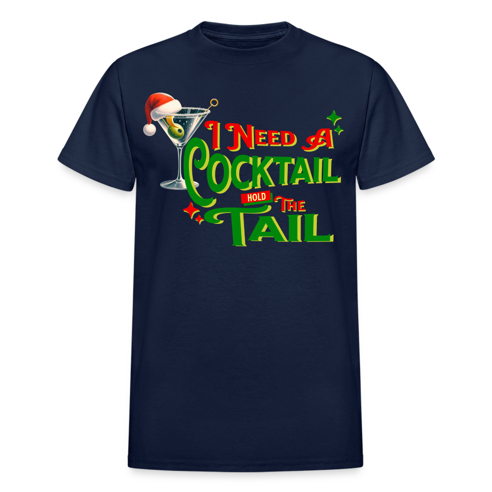 BENNETT PEACH NEED A COCKTAIL Gildan Ultra Cotton Adult T-Shirt - navy