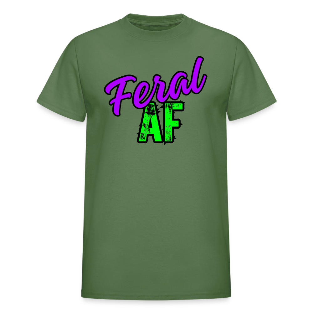 FERAL AF Gildan Ultra Cotton Adult T-Shirt - military green