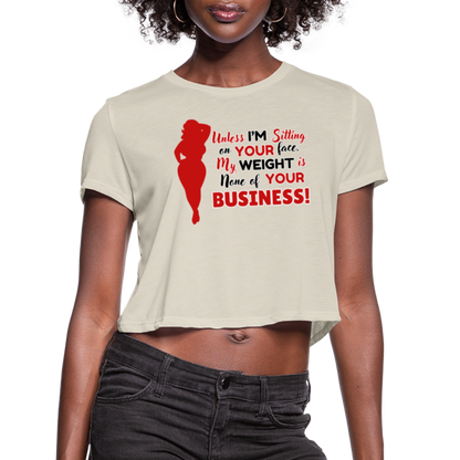 BENNETT PEACH "SITTING ON YOUR FACE" Women's Cropped T-Shirt - dust
