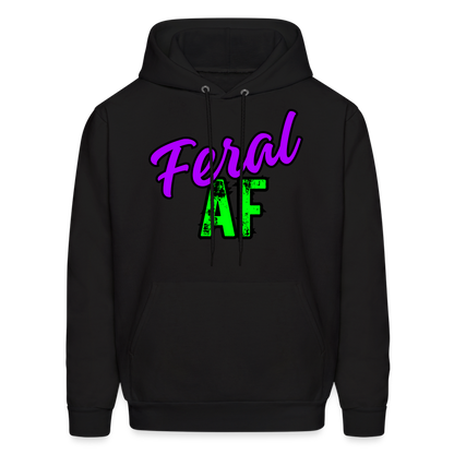Unisex Purple/Green Feral AF Hoodie - black