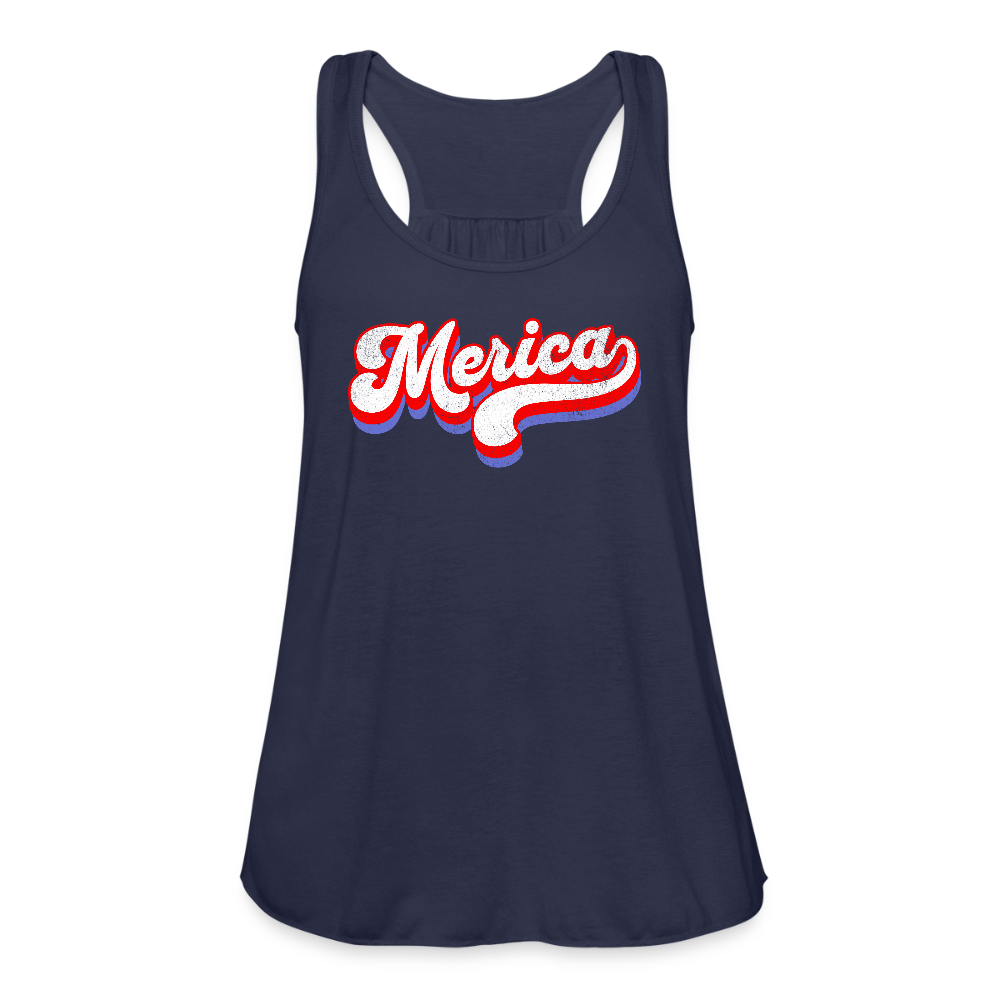 MERICA Women's Flowy Tank Top by Bella - navy
