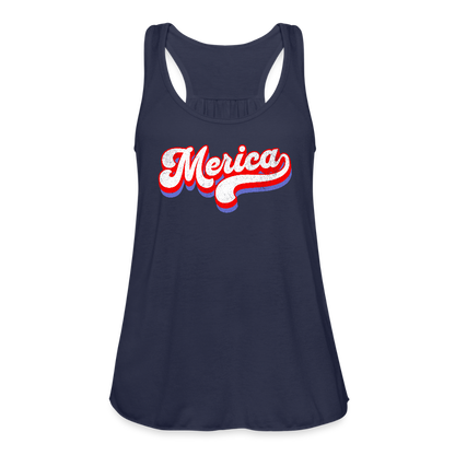 MERICA Women's Flowy Tank Top by Bella - navy