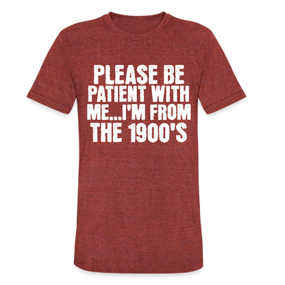 BENNETT PEACH FROM THE 1900S Unisex Tri-Blend T-Shirt - heather cranberry