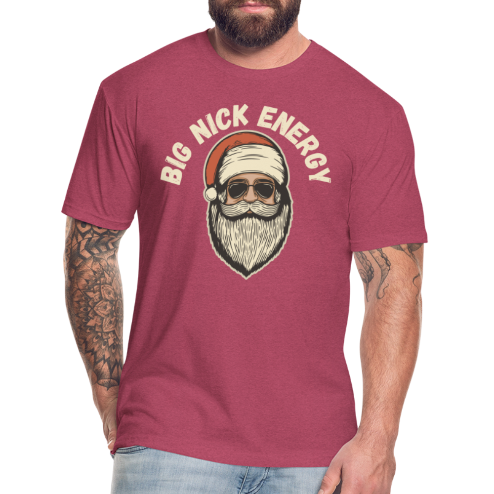 BIG NICK ENERGY Fitted Cotton/Poly T-Shirt by Next Level - heather burgundy