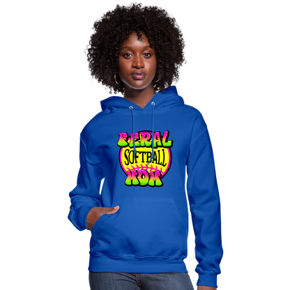 FERAL SOFTBALL MOM Women's Hoodie - royal blue