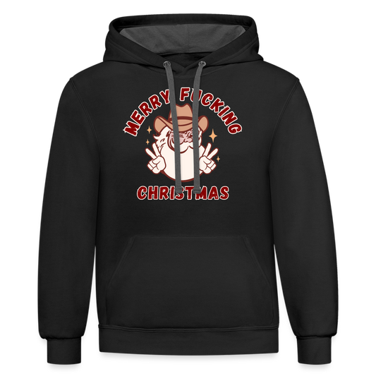 MERRY F*CKING CHRISTMAS Contrast Hoodie - black/asphalt