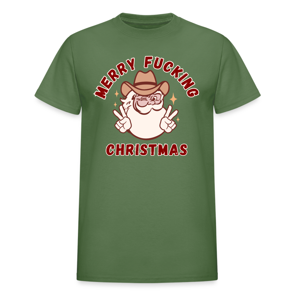 MERRY F*CKING CHRISTMAS Gildan Ultra Cotton Adult T-Shirt - military green