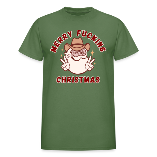 MERRY F*CKING CHRISTMAS Gildan Ultra Cotton Adult T-Shirt - military green