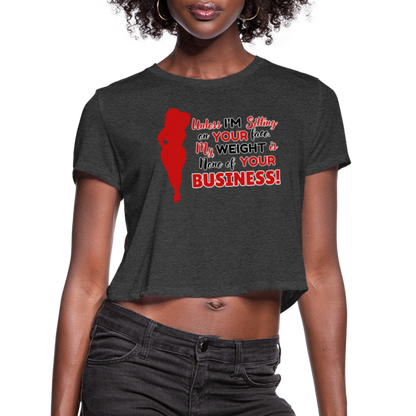 BENNETT PEACH "SITTING ON YOUR FACE" Women's Cropped T-Shirt - deep heather