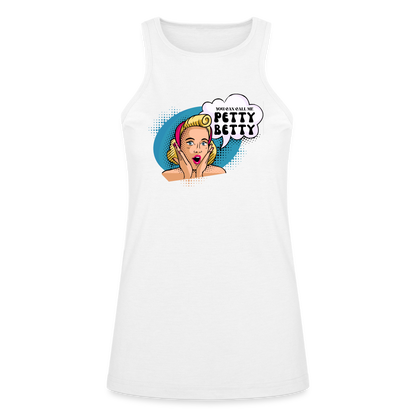 BENNETT PEACH "PETTY BETTY" American Apparel Women’s Racerneck Tank - white