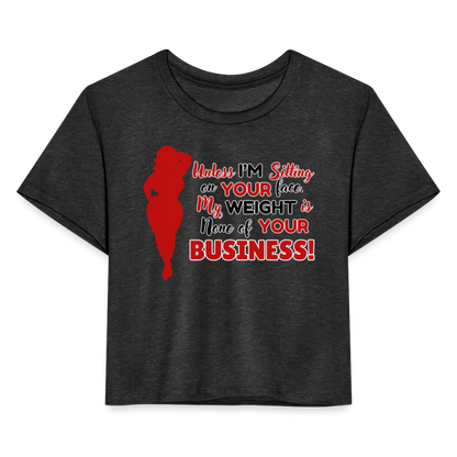 BENNETT PEACH "SITTING ON YOUR FACE" Women's Cropped T-Shirt - deep heather