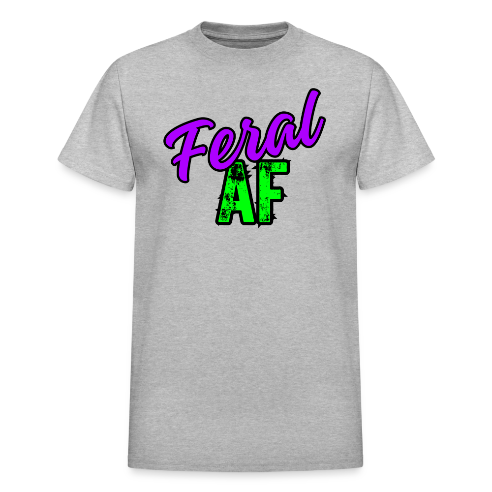 FERAL AF Gildan Ultra Cotton Adult T-Shirt - heather gray