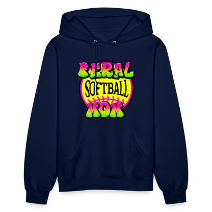 FERAL SOFTBALL MOM Women's Hoodie - navy