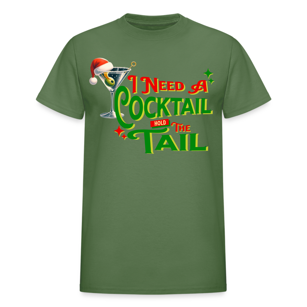 BENNETT PEACH NEED A COCKTAIL Gildan Ultra Cotton Adult T-Shirt - military green