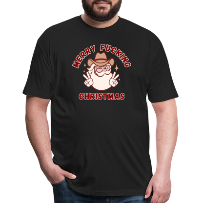 MERRY F*CKING CHRISTMAS Fitted Cotton/Poly T-Shirt by Next Level - black