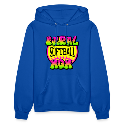 FERAL SOFTBALL MOM Women's Hoodie - royal blue