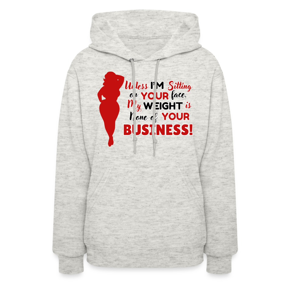 BENNETT PEACH SITTING ON YOUR FACE Women's Hoodie - heather oatmeal