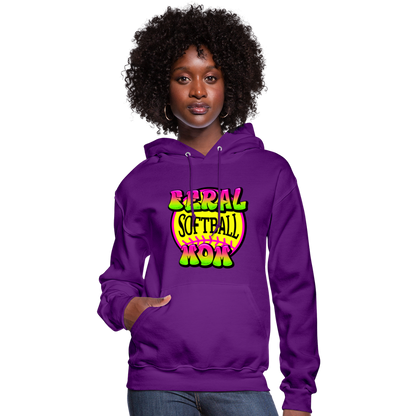 FERAL SOFTBALL MOM Women's Hoodie - purple