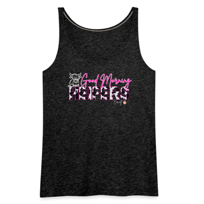 BENNETT PEACH "GOOD MORNING HEIFFERS" Women's Cropped T-Shirt Women’s Premium Tank Top - charcoal grey