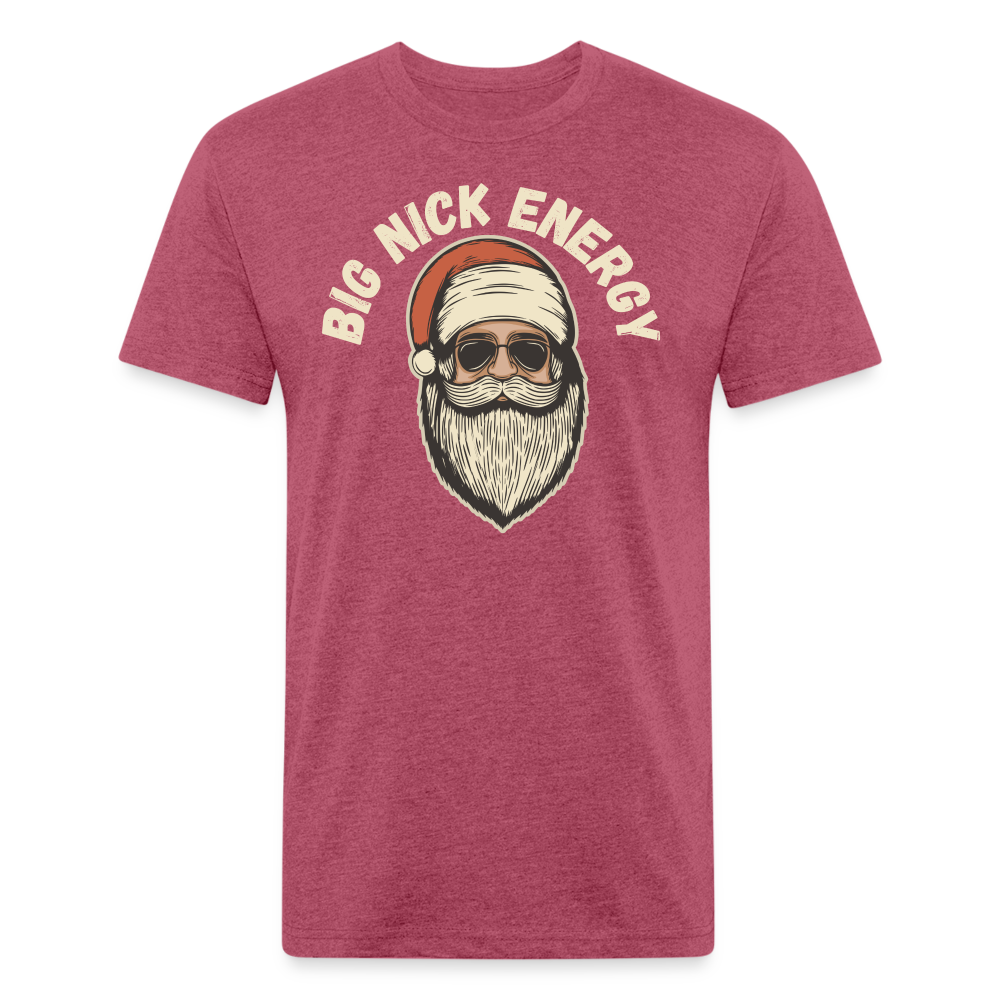 BIG NICK ENERGY Fitted Cotton/Poly T-Shirt by Next Level - heather burgundy