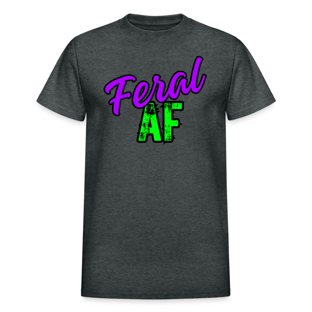 FERAL AF Gildan Ultra Cotton Adult T-Shirt - deep heather