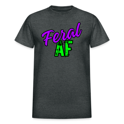 FERAL AF Gildan Ultra Cotton Adult T-Shirt - deep heather