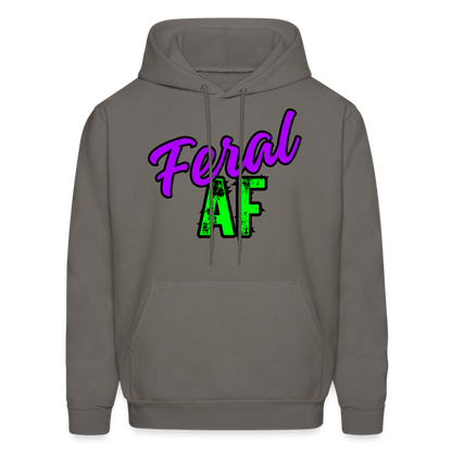 Unisex Purple/Green Feral AF Hoodie - asphalt gray