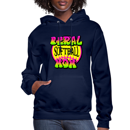 FERAL SOFTBALL MOM Women's Hoodie - navy