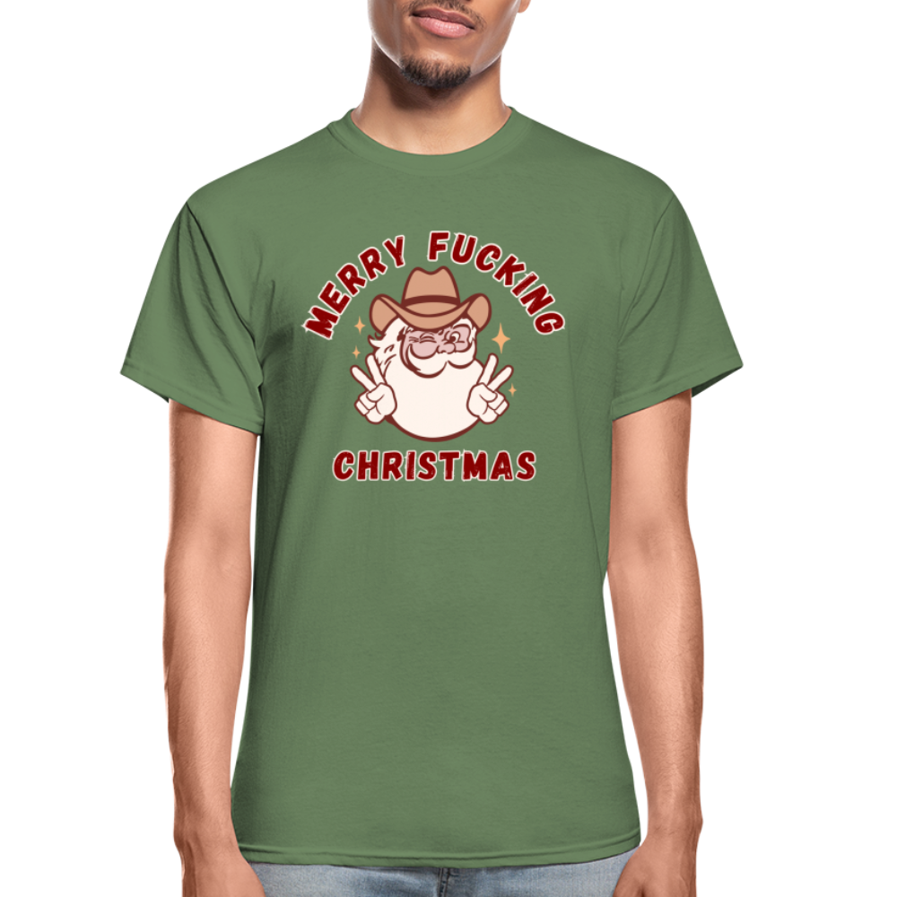 MERRY F*CKING CHRISTMAS Gildan Ultra Cotton Adult T-Shirt - military green