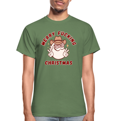 MERRY F*CKING CHRISTMAS Gildan Ultra Cotton Adult T-Shirt - military green