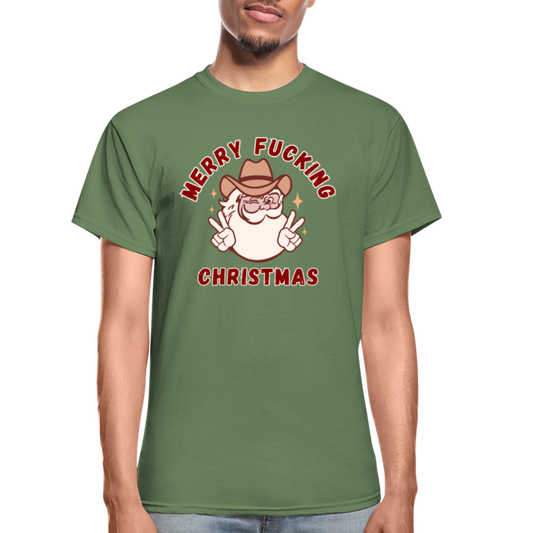 MERRY F*CKING CHRISTMAS Gildan Ultra Cotton Adult T-Shirt - military green