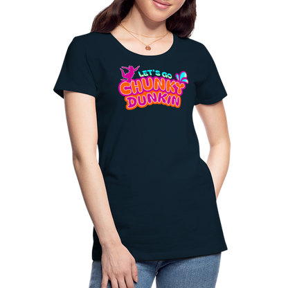 BENNETT PEACH "CHUNKY DUNKIN" Women’s Premium T-Shirt - deep navy