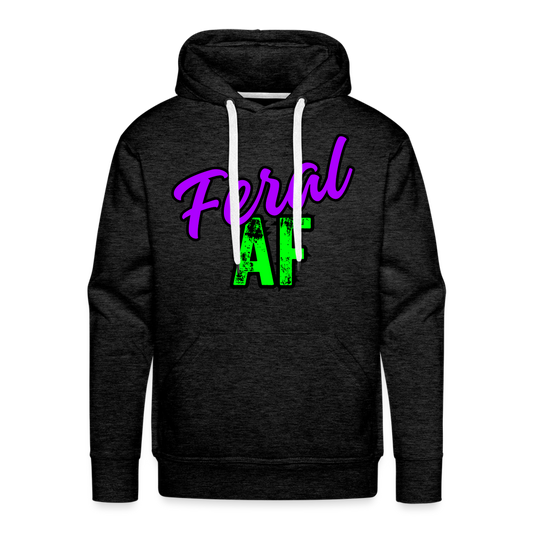 Feral AF Purple/Green Unisex Premium Hoodie - charcoal grey